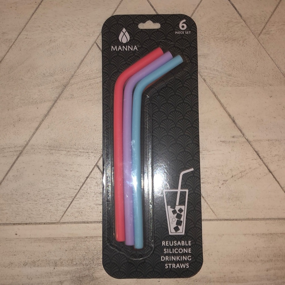 MANNA Reusable Silicone Drinking Straws